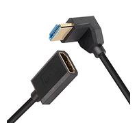 PNGKNYOCN 8K HDMI Short Cable, 1FT/0.3M 90 Degree Ultra High Speed Upward Bend HDMI 2.1 Male to Female Extension Cable Support 8K@60Hz, Dynamic HDR, HDCP 2.2&2.3, eARC (Up Bend)