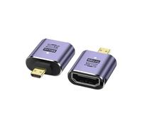 PNGKNYOCN 8k Micro HDMI to HDMI Adapter,48Gbps 2.1 Micro HDMI Male to Standard HDMI Female Adapter Support 8K@60HZ, 4K@120HZ, Dynamic HDR, eARC（2-Pack