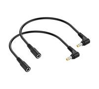 PNGKNYOCN 90 Degree DC Power Extension Cable,0.3M 12V DC 5.5mm x 2.5mm Male to Female Power Extension Cable for CCTV Security Cameras Surveillance Syste（2-Pack） (5.5 x 2.5mm)