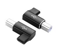 PNGKNYOCN 90 Degree USB C Female to USB B Male MIDI Converter,Support Data Sync Compatible with Printer, Scanner, Electric Piano, MIDI Keyboard (2-Pack)