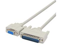 PNGKNYOCN DB9 to DB25 Conversion cable RS232 female to DB25 male null modem serial parallel printer cable for DTE PC Mac Linux data transmission communication（1.5M）