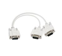 PNGKNYOCN DB9 Y Splitter Cable DB9 9 Pin 1 Male to 2 Male Rs232 Serial Splitter Adapter Straight-Through Cable for Connect Various Serial Interface Devices 30cm