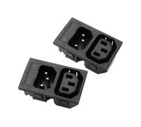PNGKNYOCN IEC C13 C14 Inlet Module Plug,AC 250V 10A 3 Pin 3-in-1 Male and Female Panel Mount Plug Adapter with Fuse（2-pack）