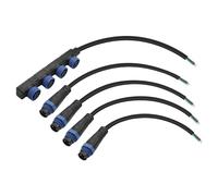 PNGKNYOCN M15 4 Way IP67 Waterproof Splitter Y Cable 2-Pole Wire and 2-Pin Cable for Line Area Indoor/Outdoor LED Light Installation Projects