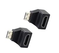 PNGKNYOCN Mini HDMI Adapter,Right Angle Upward Bend HDMI C Type Male to HDMI A Type Female Coupler Connector, Support 4K 1080P, KANGPING for Cameras, Computers, Projectors(2-Pack)