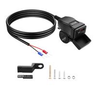 PNGKNYOCN Motorcycle USB Charger, 30W USB Type C PD & USB 3.0 Quick Charge Motorcycle Waterproof Charger Port to U-Shaped Terminal for Phone, Tablet, GPS(1.2M)