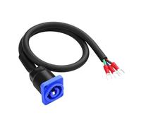 PNGKNYOCN PowerCon Input Female to U Terminal Power Cord, 250V 20A AC Panel Mount to U Fork Ring Terminal Extension Cable for Stage Light LED Connector（0.5M//1.6FT）