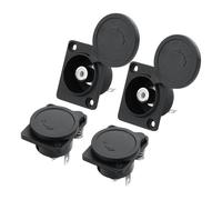 PNGKNYOCN RCA Embedded Threaded Fixed Adapter，RCA Female Panel Mount Connector with Waterproof Cap for Phono,Speaker,Amplifier（4 Pack）