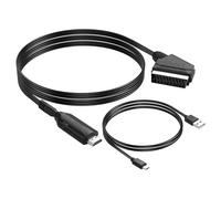 PNGKNYOCN SCART to HDMI Converter,1080P 60Hz 720P 60Hz HD HD Video Converter Cable for HDTV DVD Blu-Ray（1M）