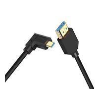 PNGKNYOCN Short 8K Micro HDMI to HDMI Cable,1FT/0.3M Right Angle Ultra High Speed 48Gbps Micro HDMI Male to HDMI Male Cable Support 8K@60HZ, 4K@120HZ (Right/0.3m)