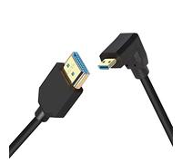 PNGKNYOCN Short 8K Micro HDMI to HDMI Cable,1FT/0.3M Right Angle Ultra High Speed 48Gbps Micro HDMI Male to HDMI Male Cable Support 8K@60HZ, 4K@120HZ (Down/0.3m)
