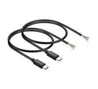 PNGKNYOCN USB C Pigtail Power Cable,2 Pack 5V USB Type C Male Plug to 4 Cores Bare Wire Extension Data Cable for USB C Equipment Installed or Replacement Repair DIY Cable（0.5M） (Male)