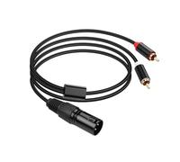 PNGKNYOCN XLR to 2 RCA Y Splitter Cable，Unbalanced Dual RCA to XLR Male Y Splitter Patch Microphone Cable for Amplifier Mixer Microphone (1M/3.3FT