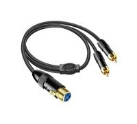 PNGKNYOCN XLR to 2 RCA Y Splitter Cable，Unbalanced XLR Female to Dual RCA Male Stereo Audio Interconnect Cable for Amplifier Mixer Microphone (0.5M/1.6FT