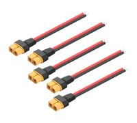 PNGKNYOCN XT60 Power Pigtails Cable, 5 Pack 14AWG XT60 Female to bare wire Power Cable for RC Lipo Battery,Solar Panel, Monitor Power Supply (10cm)