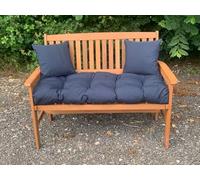 PnH® GARDEN BENCH CUSHION with blown fibre filling, NAVY, with Side Pillow option. Suitable for Garden Benches and Swing Seats (5ft Cushion Set)