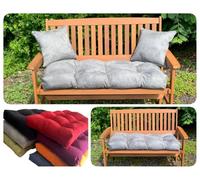 PnH Garden Bench/Swing Seat Cushion - 3ft, 4ft or 5ft - Blown Fibre Filling - LUXURY FAUX SUEDE, 9 STYLISH COLOURS - Available with or without Side Pillows (Grey, 3ft Bench Cushion)