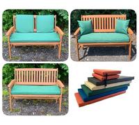 PnH® Garden Bench/Swing Seat Cushion - WATER & UV RESISTANT - 3ft 4ft, 5ft - FIVE COLOUR CHOICES - optional Back Pads or Side Pillows (Bottle Green, 5ft Set with Back Pads)
