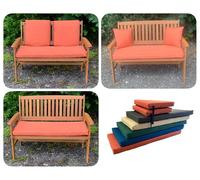 PnH® Garden Bench/Swing Seat Cushion - WATER & UV RESISTANT - 3ft 4ft, 5ft - FIVE COLOUR CHOICES - optional Back Pads or Side Pillows (Terracotta, 5ft Set with Back Pads)