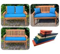 PnH® Garden Bench/Swing Seat Cushion - WATER & UV RESISTANT - 3ft 4ft, 5ft - FIVE COLOUR CHOICES - optional Back Pads or Side Pillows (Petrol Blue, 3ft Set with Back Pads)