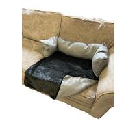 PnH Plush Sofa Dog Bed, Faux Fur & Suede, Luxury Sofa Protector - Colour and Size options (Grey Fur/Grey Suede, Large, 80cm)