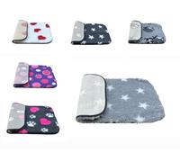 PnH Veterinary Bedding® NON SLIP Classic Range, Vet Bedding, Bound Edges For Strength - Dog Bed Fleece in Many Colours & Sizes (Grey with White Stars, 100cm x 100cm)