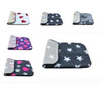 PnH Veterinary Bedding® NON SLIP Classic Range, Vet Bedding, Bound Edges For Strength - Dog Bed Fleece in Many Colours & Sizes (Charcoal with White Stars, 50cm x 50cm)