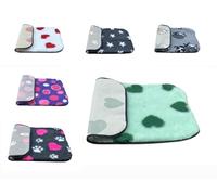 PnH Veterinary Bedding® NON SLIP Classic Range, Vet Bedding, Bound Edges For Strength - Dog Bed Fleece in Many Colours & Sizes (Mint with Green Hearts, 75cm x 50cm)