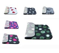PnH Veterinary Bedding® NON SLIP Classic Range, Vet Bedding, Bound Edges For Strength - Dog Bed Fleece in Many Colours & Sizes (Black with Green Circles, 100cm x 50cm)