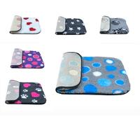 PnH Veterinary Bedding® NON SLIP Classic Range, Vet Bedding, Bound Edges For Strength - Dog Bed Fleece in Many Colours & Sizes (Grey with Blue Circles, 100cm x 50cm)