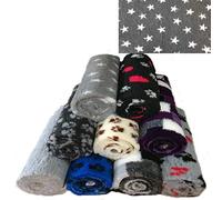 PnH Veterinary Bedding ® NON SLIP - Ribbed Rubber Backing Vet Bed Roll, Vetbed, Dog Bed, 3, 5, 8 and 10 Metre Rolls, Many Different Designs and Colours (5m x 75cm, Charcoal with White Stars)