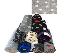 PnH Veterinary Bedding ® NON SLIP - Ribbed Rubber Backing Vet Bed Roll, Vetbed, Dog Bed, 3, 5, 8 and 10 Metre Rolls, Many Different Designs and Colours (3m x 75cm, Grey with White Stars)