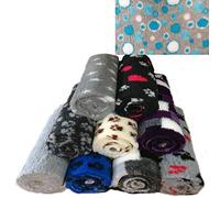PnH Veterinary Bedding ® NON SLIP - Ribbed Rubber Backing Vet Bed Roll, Vetbed, Dog Bed, 3, 5, 8 and 10 Metre Rolls, Many Different Designs and Colours (3m x 75cm, Grey with Blue Circles)