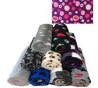 PnH Veterinary Bedding ® NON SLIP - Ribbed Rubber Backing Vet Bed Roll, Vetbed, Dog Bed, 3, 5, 8 and 10 Metre Rolls, Many Different Designs and Colours (10m x 75cm, Purple with Pink Circles)