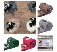 PnH Veterinary Bedding ® NON SLIP - Ribbed Rubber Backing Vet Bed/Whelping Fleece/Vet Bedding Rolls & Pieces In Our ANIMAL Design Range - COWS - SHEEP (75cm x 75cm, Brown Sheep)