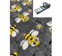 PnH Veterinary Bedding® NON SLIP Vet Bedding Whelping Fleece - Puppy/Dog/Pet Bed - HAPPY BEES, ANIMAL DESIGN (150cm x 100cm)