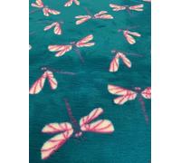 PnH Veterinary Bedding® NON SLIP Vet Bedding Whelping Fleece - Puppy/Dog/Pet Bed - TEAL & PINK DRAGONFLY - ANIMAL DESIGN (200cm x 100cm)