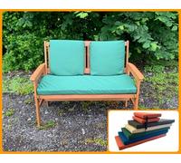 PnH® WATER RESISTANT Garden Bench/Swing Seat Cushion, 3ft 4ft and 5ft, Full Cushion Sets with Back Pads Available, Many Colours, Generous 6.5cm Deep (Bottle Green, Single Back Pad)