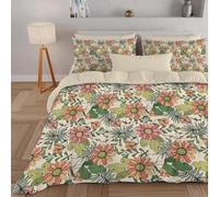 PNHCL Aesthetic Spring Garden Single Duvet 7.5 Tog for Women and Girls, Boho Floral Patterned Coverless Duvet, Soft Lightweight Single Quilt for All Season (Beige,135x200cm, A556)
