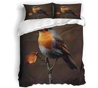 PNHCL Bird Single Duvet Cover Birds Easy Care Quilt Cover Animals Aesthetic Bedding Sets with 2 Pillowcases for Kids Boys Girls Bedroom Decor MQ39