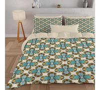 PNHCL Boho Floral Double Duvet 7.5 Tog for Aldult, Vintage French Patterned Coverless Duvet, Soft Lightweight Double Quilt for All Season (Beige,200x200cm, A557)