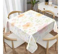 PNH otanical Square Waterproof Table Cloth 150x150cm, Large Modern Flower Washable Polyester Dining Table Cover, Wipe Clean Durable Tablecloth for Kitchen Garden Picnic Use E&75