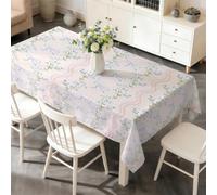 PNH otanical Table Cloth Rectangle 140x180cm, Light Blue Bow Washable Polyester Table Cover, Wipe Clean Tablecloth for Kitchen Indoor Outdoor Party Picnic E&62