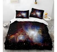 PNHCL Cosmos Duvet Cover Double Nebula Easy Care Quilt Cover Science Fiction Aesthetic Bedding Sets with 2 Pillowcases for Teenage Boys Girls Bedroom Decor MO45