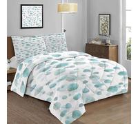 PNH ucalyptus Leaves Coverless Duvet Super King Size 7.5 Tog Natural Style Soft Fluffy Quilts for All Seasons Green White Easy Care Bedding Comforter for Double Bed MG38