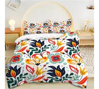 PNH lowers Super King Duvet Cover Set Plants Soft Fluffy Microfiber Bedding Nature Easy Care Quilt Cover with Zipper Closure for Aldult Bedroom Decor 260x220cm Colored