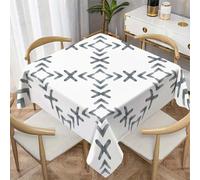 PNH eometric Pattern Square Waterproof Table Cloth 100x100cm, Mandala Pattern Washable Polyester Dining Table Cover, Wipe Clean Stain Resistant Tablecloth for Kitchen Party Use W&80