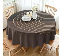 PNH eometric Round Waterproof Table Cloth 200cm, Modern Art Large Washable Polyester Table Cover, Wipe Clean Dining Tablecloth for Garden Party Picnic Use W&49