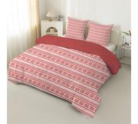 PNHCL Geometric Stripe Coverless Duvet King Size 7.5 Tog, Christmas Soft Microfibre Quilts for All Seasons, Modern Easy Care Bedding Comforter for Double Bed MQ65