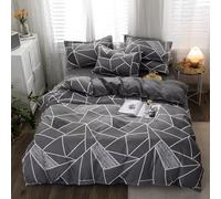 PNHCL Geometric Super King Size Duvet Cover Sets Lines Easy Care Quilt Cover Modern Soft Cosy Bedding Set with 2 Pillowcases for Mens Aldult Bedroom Decor MT360